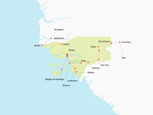kaart Guinee-Bissau
