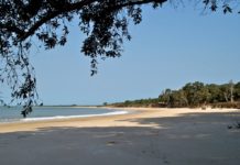 Verlaten stranden bij Varela Strand Varela Guinee-Bissau