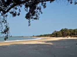 Verlaten stranden bij Varela Strand Varela Guinee-Bissau