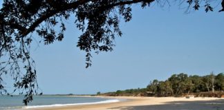 Verlaten stranden bij Varela Strand Varela Guinee-Bissau
