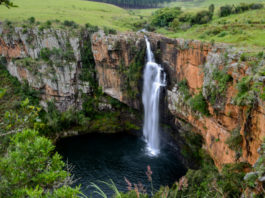 Panoramaroute bij Blyde River Canyon Berlin Falls Zuid Afrika