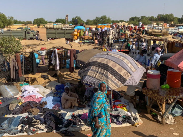 Oum Hadjer Tsjaad kledingverkoper