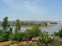 Pirogues op de Niger rivier Niger rivier Mali