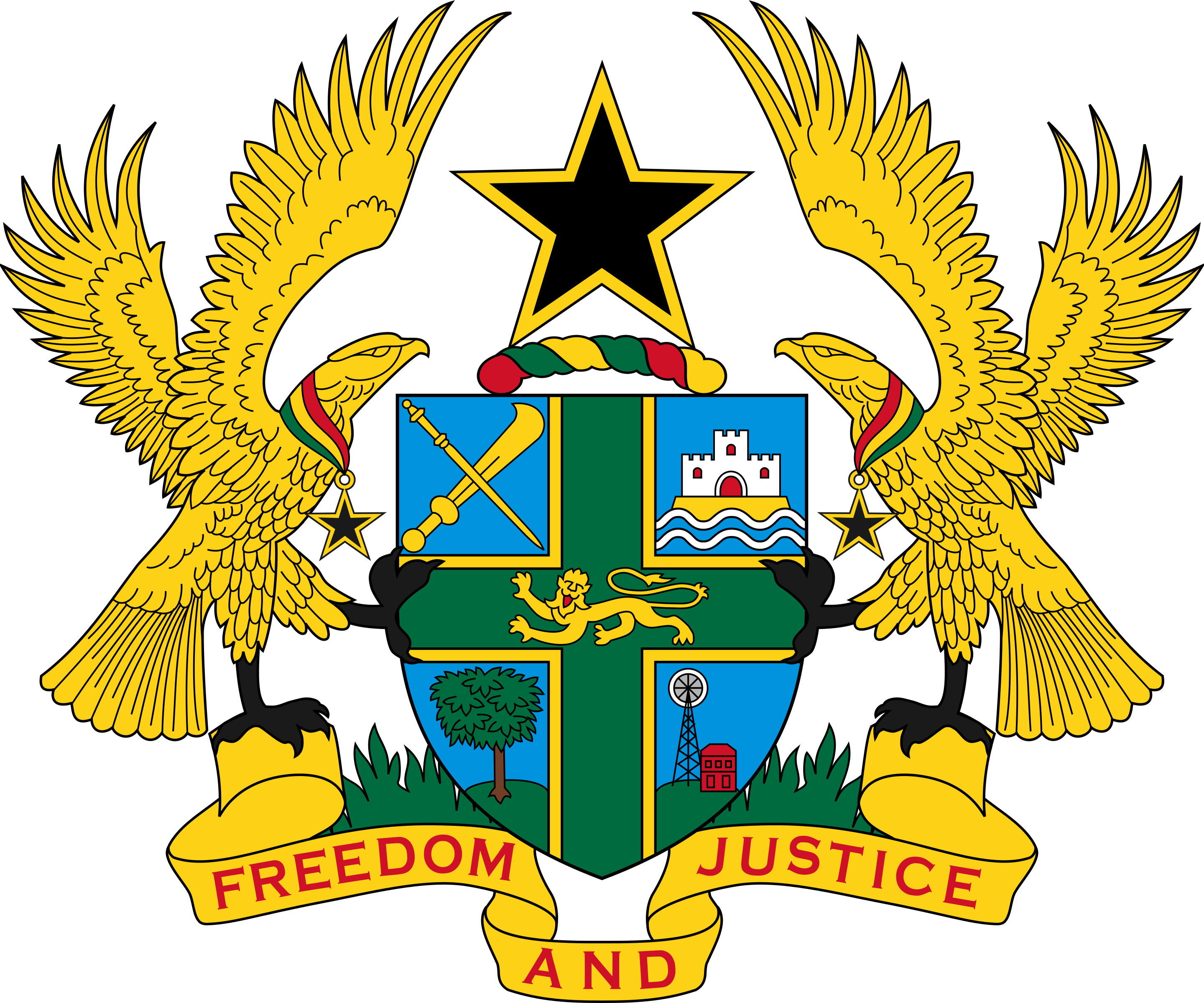 Wapenschild vlag van Ghana