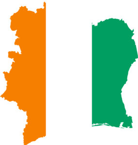 Vlag van Ivoorkust Afrika