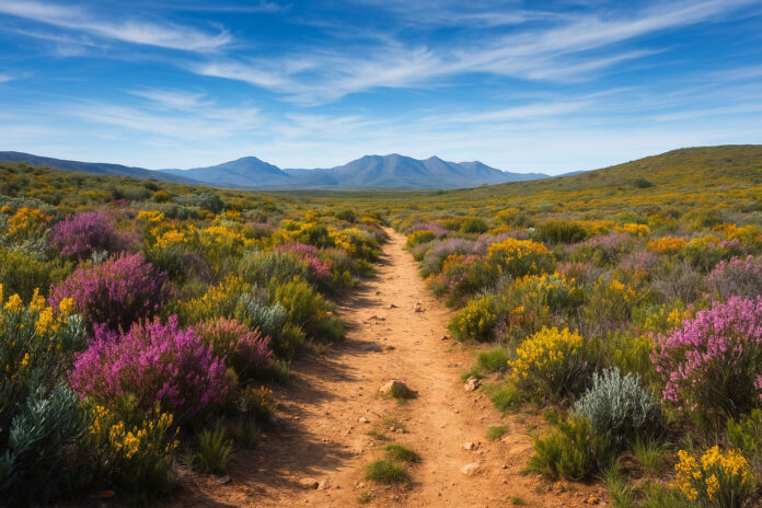 Fynboslandschap in Mount David Nature Reserve, Westkaap Zuid-Afrika