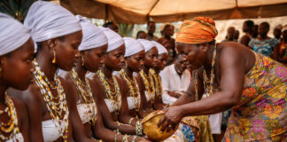 De Dipo-ceremonie in Ghana Dipo-ceremonie in Ghana
